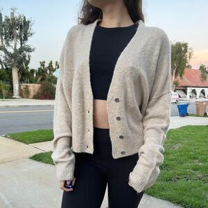 Cozy Button Up Beige Cardigan